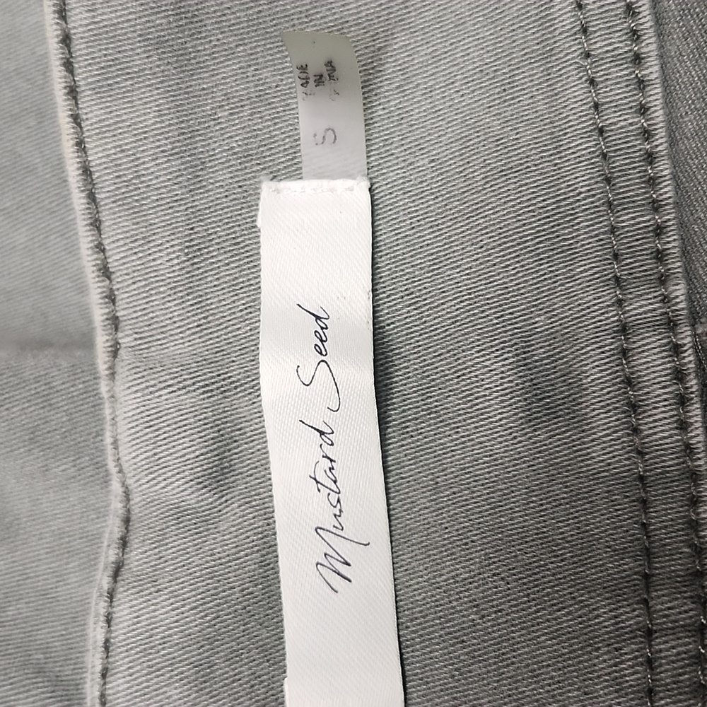 • Mustard Seed Junior's Skinny Leg Pants Size Small Green Side Zipper, Pockets - Picture 5 of 11